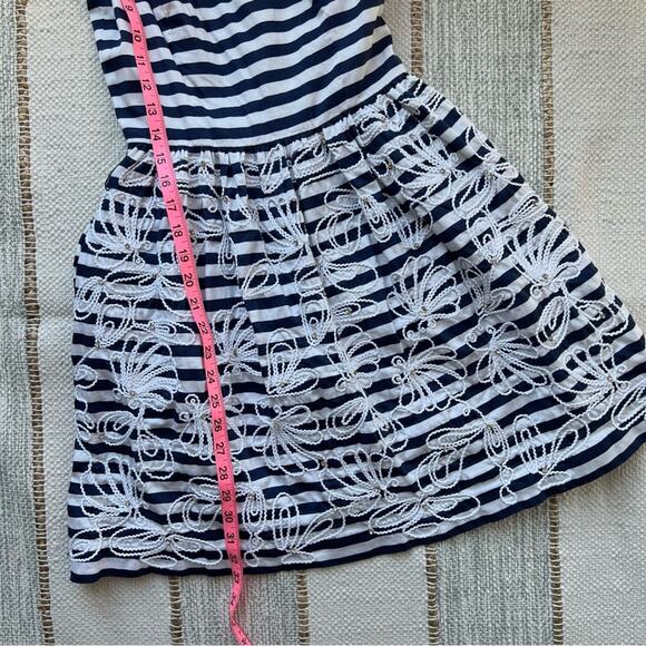 Lilly Pulitzer Roswell Cording We Will Go Navy White Striped Fit & Flare Dress 0 - Picture 6 of 10